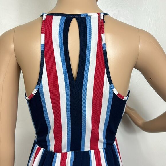 BCBGeneration Striped Sleeveless High-Low Midi Dress Size XS - Picture 7 of 14